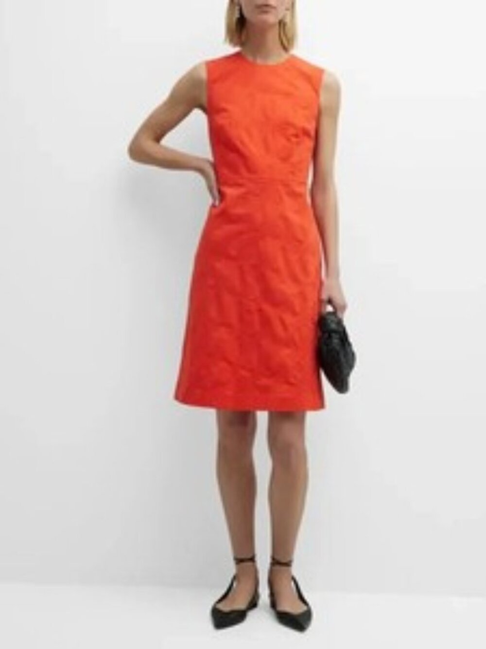 Piazza Sempione Sheath Dress US 8 /IT 44 Coral Jacquard Sleeveless Made in Italy